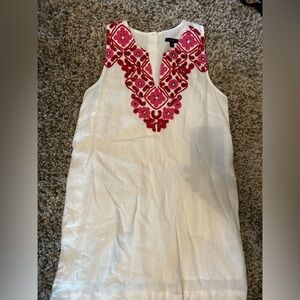 J Crew Button Back Embroidered Dress Size Large